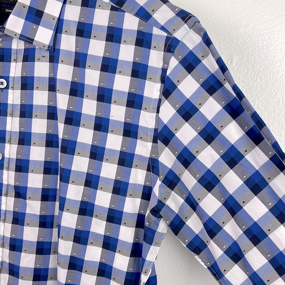 Bugatchi‎ Men Medium Cotton Button Up Long Sleeve Print Shaped Fit Shirt - Picture 10 of 10